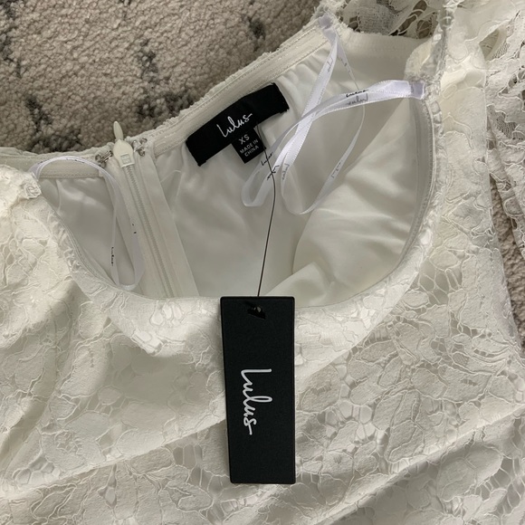 Lulus Romance Dreamer White Lace Off the Shoulder Mini - Picture 6 of 8